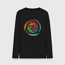 Лонгслив хлопковый мужской Color volleyball, цвет: черный