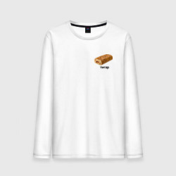 Лонгслив хлопковый мужской Тигар - рулет, цвет: белый
