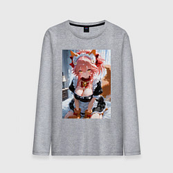 Лонгслив хлопковый мужской Фейт Тамамо в костюме горничной, цвет: меланж