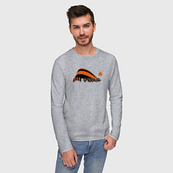 Лонгслив хлопковый мужской День Победы - Георгиевская лента, цвет: меланж — фото 2