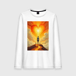 Лонгслив хлопковый мужской Любовь и солнце, цвет: белый