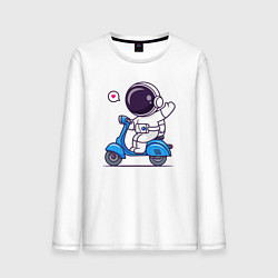 Лонгслив хлопковый мужской Moto spaceman, цвет: белый