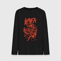 Лонгслив хлопковый мужской Slayer Demon Skull, цвет: черный