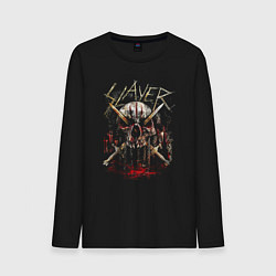 Лонгслив хлопковый мужской Slayer Skull Demon, цвет: черный