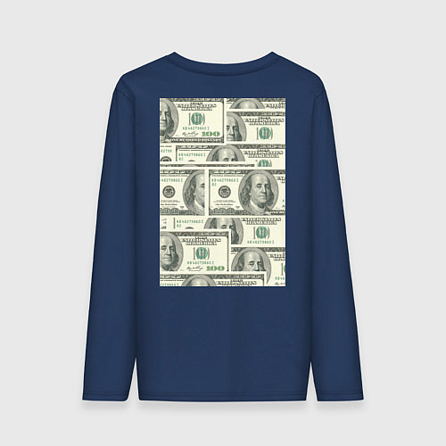 Мужской лонгслив Ало бизнес да да деньги / Тёмно-синий – фото 2