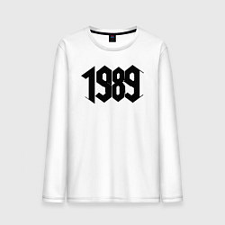 Лонгслив хлопковый мужской 1989 год в стиле ретро, цвет: белый