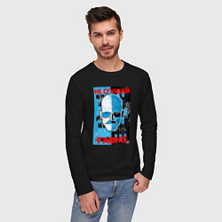 Лонгслив хлопковый мужской Не сгущай гавно, цвет: черный — фото 2