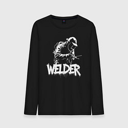 Лонгслив хлопковый мужской Сварщик в работе, цвет: черный