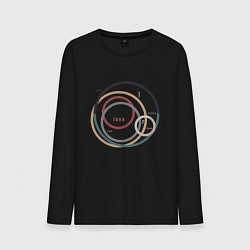 Лонгслив хлопковый мужской Love надпись абстракция, цвет: черный