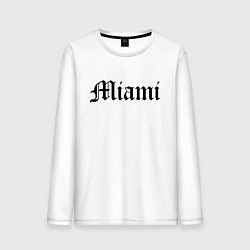 Лонгслив хлопковый мужской Miami - USA, цвет: белый