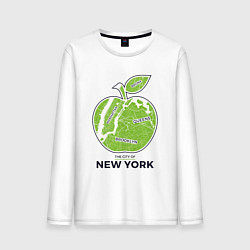 Лонгслив хлопковый мужской Сity of New York, цвет: белый