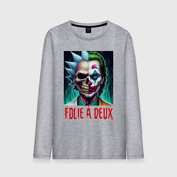 Лонгслив хлопковый мужской Rick Sanchezs skull and the Joker - collab, цвет: меланж