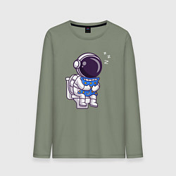 Лонгслив хлопковый мужской Космонавт заснул, цвет: авокадо
