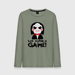 Лонгслив хлопковый мужской Давайте поиграем в игру, цвет: авокадо