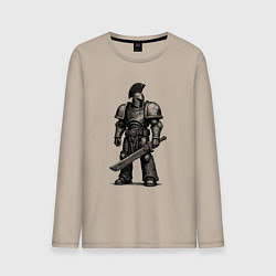 Лонгслив хлопковый мужской Спартанец с цепным клинком, цвет: миндальный