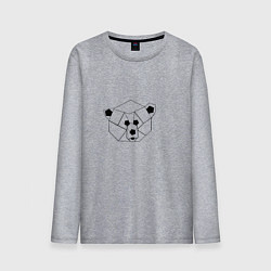 Лонгслив хлопковый мужской Геометрическая морда медведя, цвет: меланж