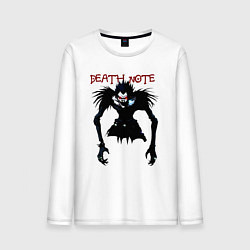 Лонгслив хлопковый мужской Death note Ryuk - темный, цвет: белый