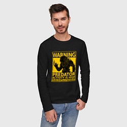 Лонгслив хлопковый мужской Знак - высокая активность хищников, цвет: черный — фото 2