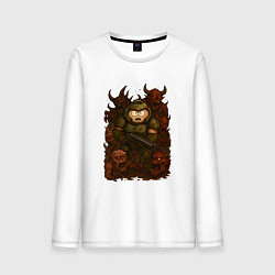 Лонгслив хлопковый мужской Эрик Картман во вселенной Doom, цвет: белый