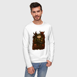 Лонгслив хлопковый мужской Эрик Картман во вселенной Doom, цвет: белый — фото 2