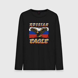 Лонгслив хлопковый мужской Russian eagle, цвет: черный