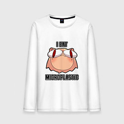 Лонгслив хлопковый мужской Некоарк - Neco Arc - I eat microplastic - anime me, цвет: белый