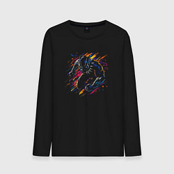 Лонгслив хлопковый мужской Color panther, цвет: черный