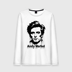 Лонгслив хлопковый мужской Молодой Энди Уорхол, цвет: белый