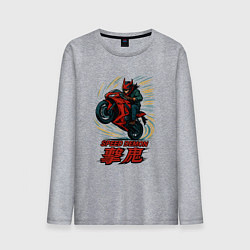 Лонгслив хлопковый мужской Speed demon, цвет: меланж