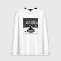 Лонгслив хлопковый мужской Призрак в лодке, цвет: белый