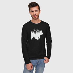 Лонгслив хлопковый мужской Bear papa, цвет: черный — фото 2