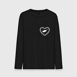 Лонгслив хлопковый мужской Кипр в сердечке монохром, цвет: черный