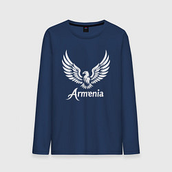 Лонгслив хлопковый мужской Гордый орел Армении, цвет: тёмно-синий