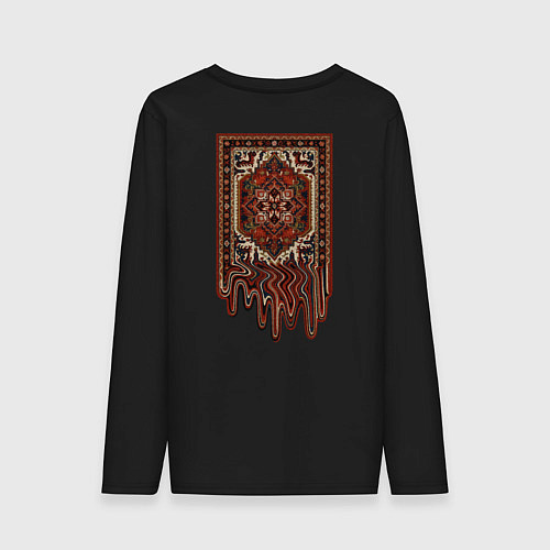 Мужской лонгслив Ковёр ностальгия потёкший расплавленный / Черный – фото 2