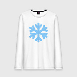 Лонгслив хлопковый мужской Снежинка голубая, цвет: белый
