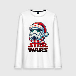 Лонгслив хлопковый мужской Stormtrooper new year, цвет: белый