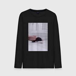 Лонгслив хлопковый мужской Субстанция, цвет: черный