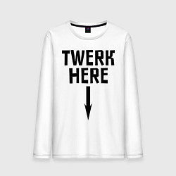 Лонгслив хлопковый мужской Twerk here, цвет: белый