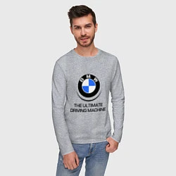 Лонгслив хлопковый мужской BMW Driving Machine, цвет: меланж — фото 2