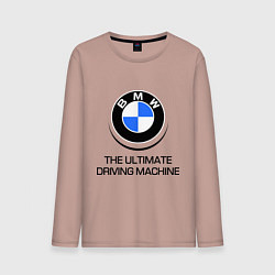 Лонгслив хлопковый мужской BMW Driving Machine, цвет: пыльно-розовый