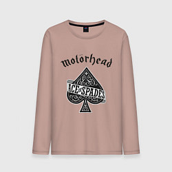 Лонгслив хлопковый мужской Motorhead: Ace of spades, цвет: пыльно-розовый