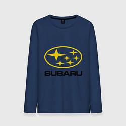 Лонгслив хлопковый мужской Subaru Logo, цвет: тёмно-синий