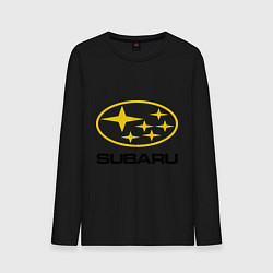 Лонгслив хлопковый мужской Subaru Logo, цвет: черный