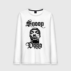 Лонгслив хлопковый мужской Snoop Dogg Face, цвет: белый