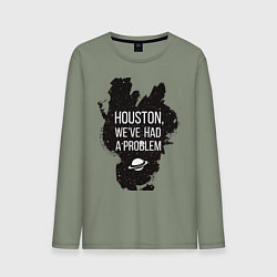 Лонгслив хлопковый мужской Хьюстон, у нас проблемы, цвет: авокадо