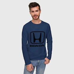 Лонгслив хлопковый мужской Honda logo, цвет: тёмно-синий — фото 2