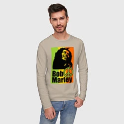 Лонгслив хлопковый мужской Bob Marley: Jamaica, цвет: миндальный — фото 2