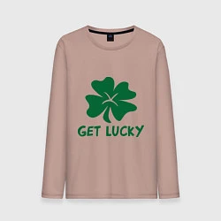 Лонгслив хлопковый мужской Get lucky, цвет: пыльно-розовый