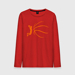 Лонгслив хлопковый мужской Баскетбол - это моя жизнь, цвет: красный