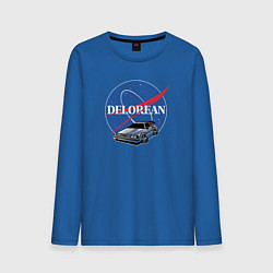 Лонгслив хлопковый мужской Delorean Space цвета синий — фото 1